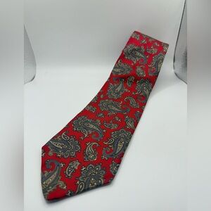 Etienne Aigner Red Paisley 100% Silk Tie